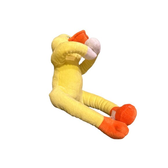 Vintage Plush Yellow Duck With Orange Beak & Feet Hugging hook and loop - Picture 2 of 7